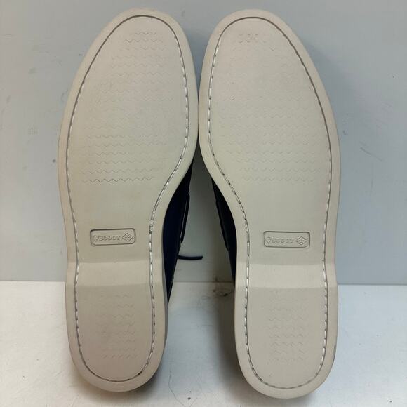Introducing Quoddy Boat Shoes⁠ ⁠ Built using hand-sewn  NWOT Quoddy Men\'s Head Boat Shoe Moccasin Navy Blue Handsewn Maine USA 12 D